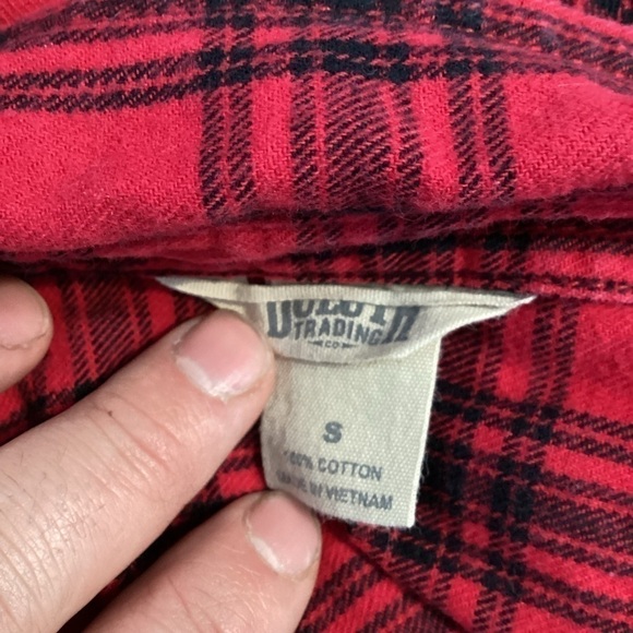 Duluth Trading Button Down Flannel Top Size S Red Plaid - Picture 6 of 6